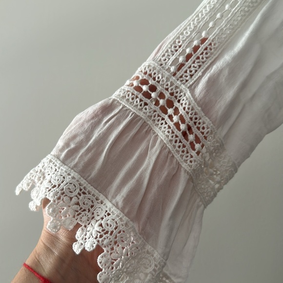 The Kooples size small cotton voile eyelet detail button up blouse - Picture 5 of 7